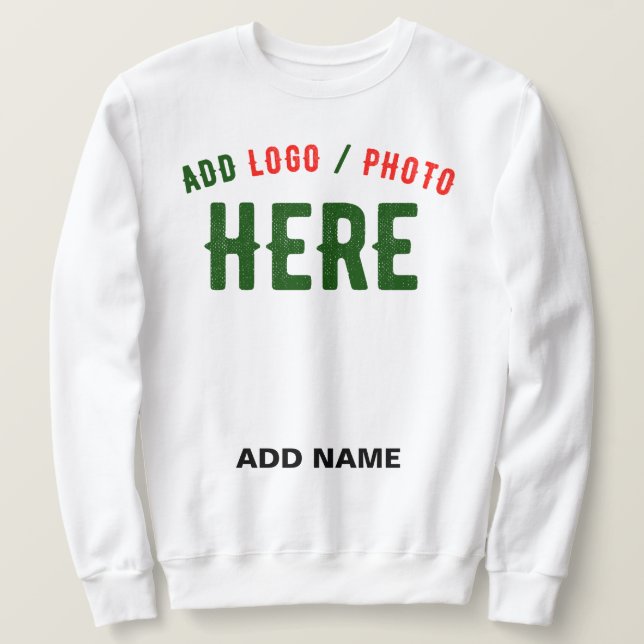 STYLISH MODERN CUSTOMIZABLE WHITE VERIFIED BRANDED SWEATSHIRT (Design Front)