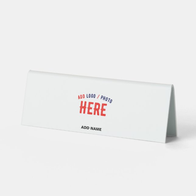 STYLISH MODERN CUSTOMIZABLE WHITE VERIFIED BRANDED TABLE TENT (Front)