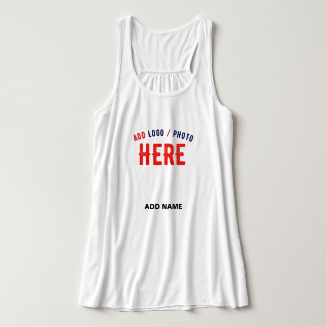 STYLISH MODERN CUSTOMIZABLE WHITE VERIFIED BRANDED TANK TOP (Design Front)