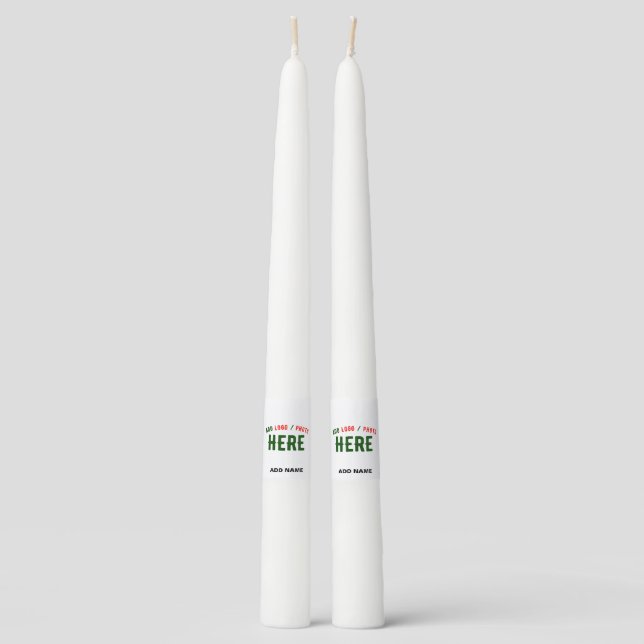 STYLISH MODERN CUSTOMIZABLE WHITE VERIFIED BRANDED TAPER CANDLE (Front)