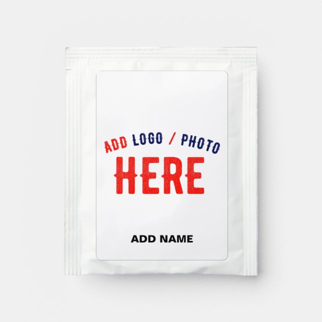 STYLISH MODERN CUSTOMIZABLE WHITE VERIFIED BRANDED TEA BAG DRINK MIX (Front)