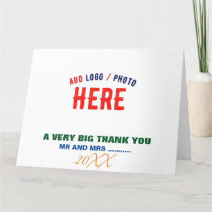STYLISH MODERN CUSTOMIZABLE WHITE VERIFIED BRANDED THANK YOU CARD