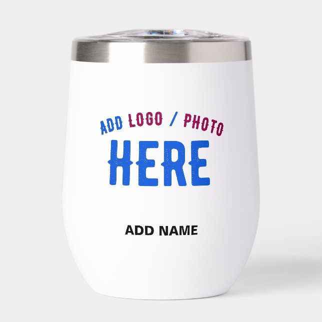 STYLISH MODERN CUSTOMIZABLE WHITE VERIFIED BRANDED THERMAL WINE TUMBLER (Front)