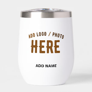 STYLISH MODERN CUSTOMIZABLE WHITE VERIFIED BRANDED THERMAL WINE TUMBLER