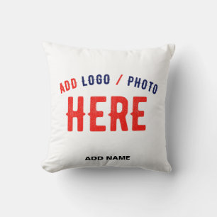 STYLISH MODERN CUSTOMIZABLE WHITE VERIFIED BRANDED THROW PILLOW