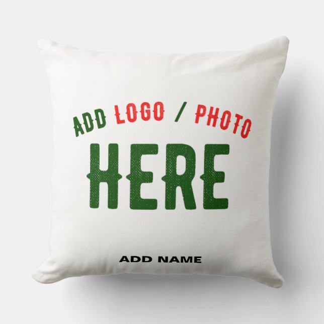 STYLISH MODERN CUSTOMIZABLE WHITE VERIFIED BRANDED THROW PILLOW (Front)
