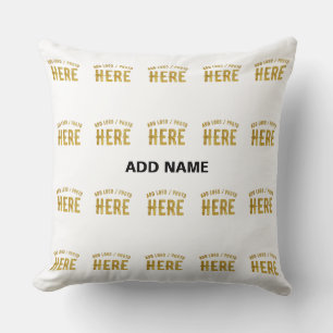 STYLISH MODERN CUSTOMIZABLE WHITE VERIFIED BRANDED THROW PILLOW