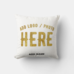 STYLISH MODERN CUSTOMIZABLE WHITE VERIFIED BRANDED THROW PILLOW