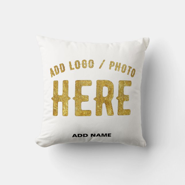 STYLISH MODERN CUSTOMIZABLE WHITE VERIFIED BRANDED THROW PILLOW (Front)