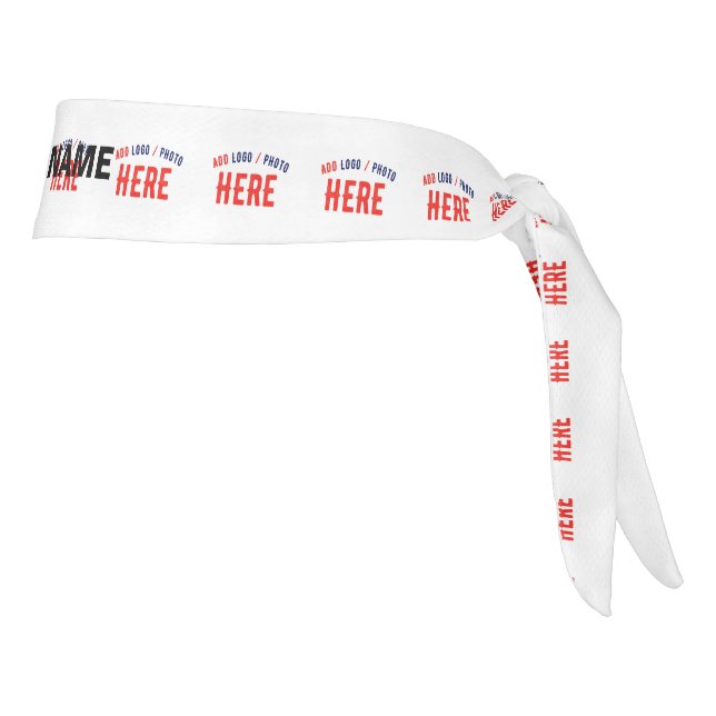 STYLISH MODERN CUSTOMIZABLE WHITE VERIFIED BRANDED TIE HEADBAND (Rotate 90)