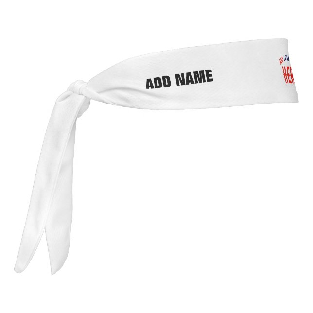 STYLISH MODERN CUSTOMIZABLE WHITE VERIFIED BRANDED TIE HEADBAND (Rotate 270)