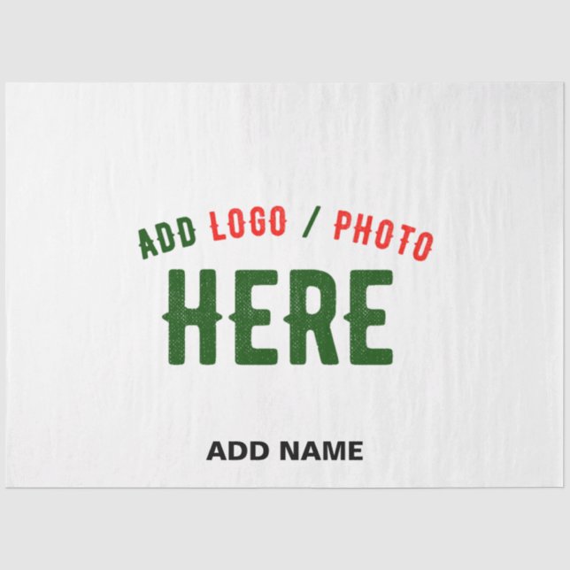 STYLISH MODERN CUSTOMIZABLE WHITE VERIFIED BRANDED TISSUE PAPER (Front)