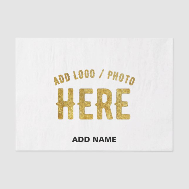 STYLISH MODERN CUSTOMIZABLE WHITE VERIFIED BRANDED TISSUE PAPER (Front)
