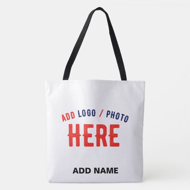 STYLISH MODERN CUSTOMIZABLE WHITE VERIFIED BRANDED TOTE BAG (Front)