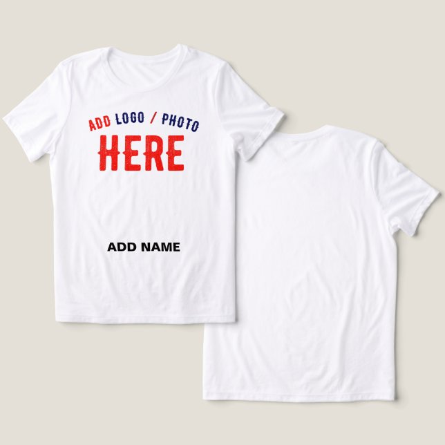 STYLISH MODERN CUSTOMIZABLE WHITE VERIFIED BRANDED Tri-Blend SHIRT (Design Front & Back)