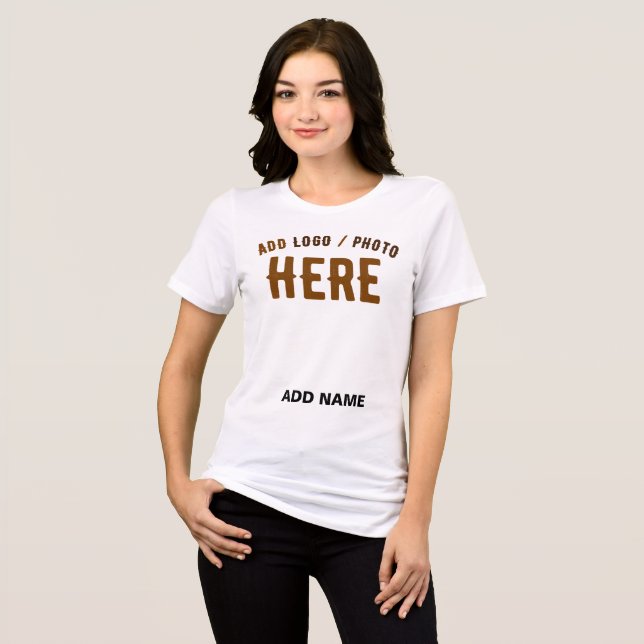 STYLISH MODERN CUSTOMIZABLE WHITE VERIFIED BRANDED Tri-Blend SHIRT (Front Full)