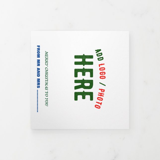 STYLISH MODERN CUSTOMIZABLE WHITE VERIFIED BRANDED Tri-Fold CARD (Cover)