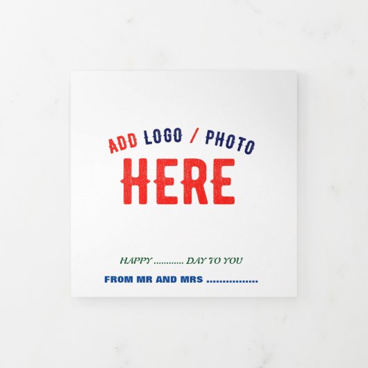 STYLISH MODERN CUSTOMIZABLE WHITE VERIFIED BRANDED Tri-Fold CARD (Cover)