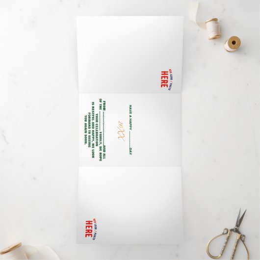 STYLISH MODERN CUSTOMIZABLE WHITE VERIFIED BRANDED Tri-Fold CARD (Inside)