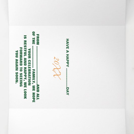 STYLISH MODERN CUSTOMIZABLE WHITE VERIFIED BRANDED Tri-Fold CARD (Inside Middle)