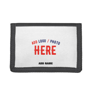 STYLISH MODERN CUSTOMIZABLE WHITE VERIFIED BRANDED TRI-FOLD WALLET