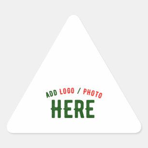 STYLISH MODERN CUSTOMIZABLE WHITE VERIFIED BRANDED TRIANGLE STICKER