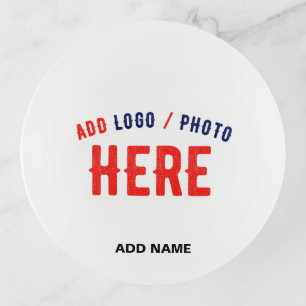 STYLISH MODERN CUSTOMIZABLE WHITE VERIFIED BRANDED TRINKET TRAY