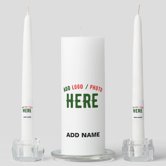 STYLISH MODERN CUSTOMIZABLE WHITE VERIFIED BRANDED UNITY CANDLE SET (Front)