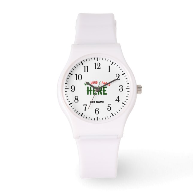STYLISH MODERN CUSTOMIZABLE WHITE VERIFIED BRANDED WATCH (Front)