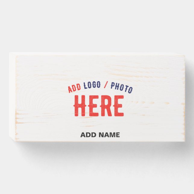 STYLISH MODERN CUSTOMIZABLE WHITE VERIFIED BRANDED WOODEN BOX SIGN (Front Horizontal)