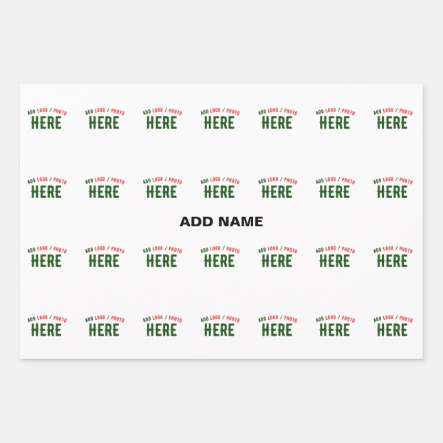 STYLISH MODERN CUSTOMIZABLE WHITE VERIFIED BRANDED WRAPPING PAPER SHEETS (Front)