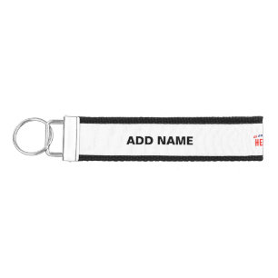 STYLISH MODERN CUSTOMIZABLE WHITE VERIFIED BRANDED WRIST KEYCHAIN