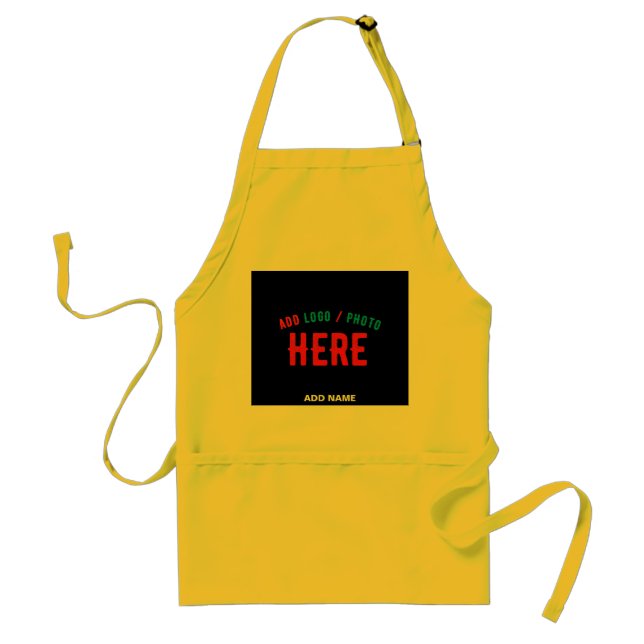 STYLISH MODERN CUSTOMIZABLE YELLOW VERIFIED BRAND ADULT APRON (Front)