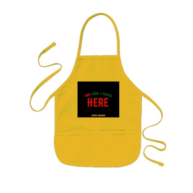 STYLISH MODERN CUSTOMIZABLE YELLOW VERIFIED BRAND KIDS' APRON (Front)