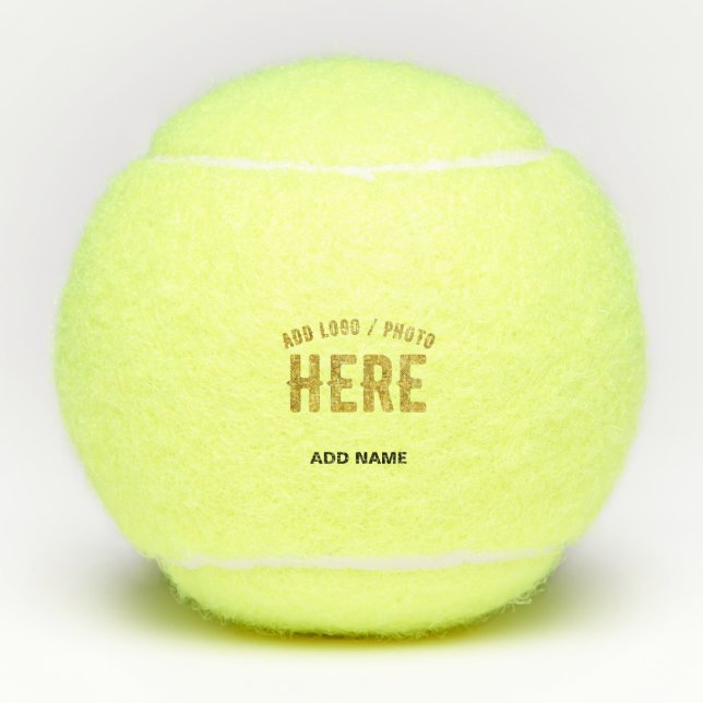 STYLISH MODERN CUSTOMIZABLE YELLOW VERIFIED BRAND TENNIS BALLS (Front)