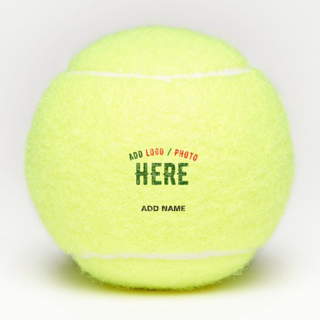 STYLISH MODERN CUSTOMIZABLE YELLOW VERIFIED BRAND TENNIS BALLS (Front)
