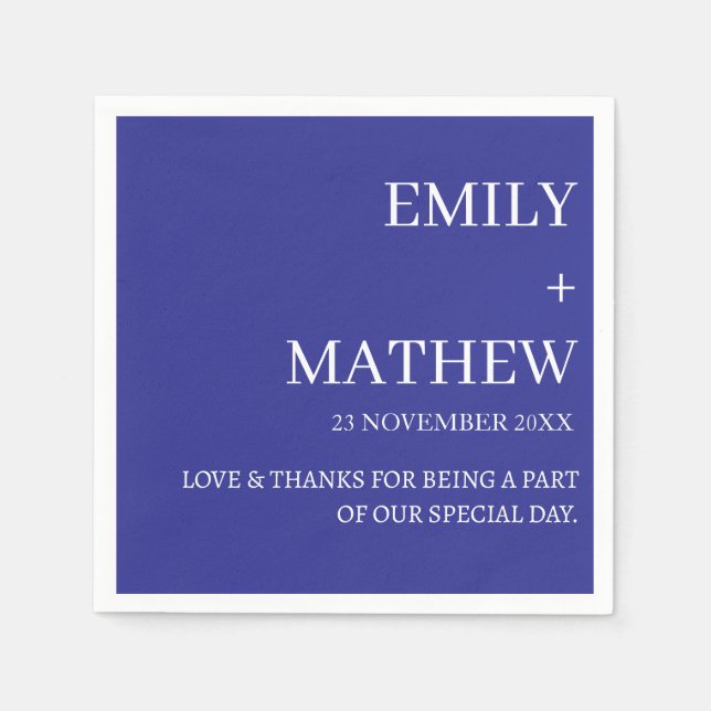 STYLISH MODERN CUSTOMIZED ELEGANT CLASSIC WEDDING  NAPKINS (Front)