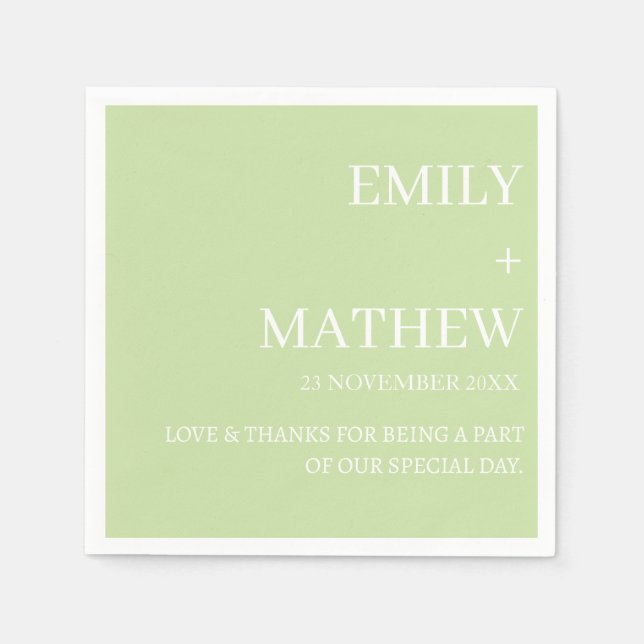 STYLISH MODERN CUSTOMIZED ELEGANT CLASSIC WEDDING  NAPKINS (Front)