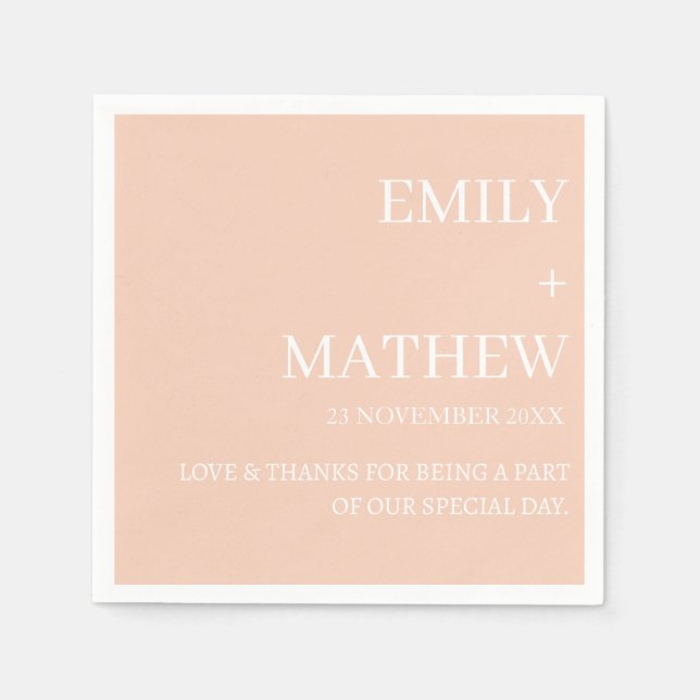STYLISH MODERN CUSTOMIZED ELEGANT CLASSIC WEDDING  NAPKINS (Front)