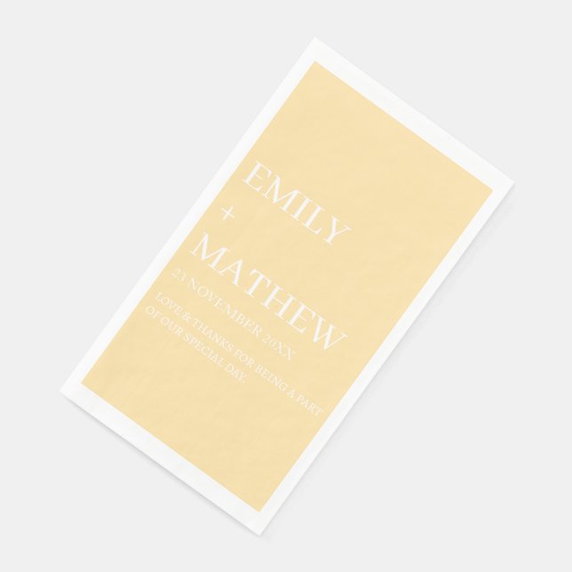 STYLISH MODERN CUSTOMIZED ELEGANT CLASSIC WEDDING  PAPER GUEST TOWELS (Corner)
