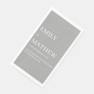 STYLISH MODERN CUSTOMIZED ELEGANT CLASSIC WEDDING PAPER GUEST TOWELS