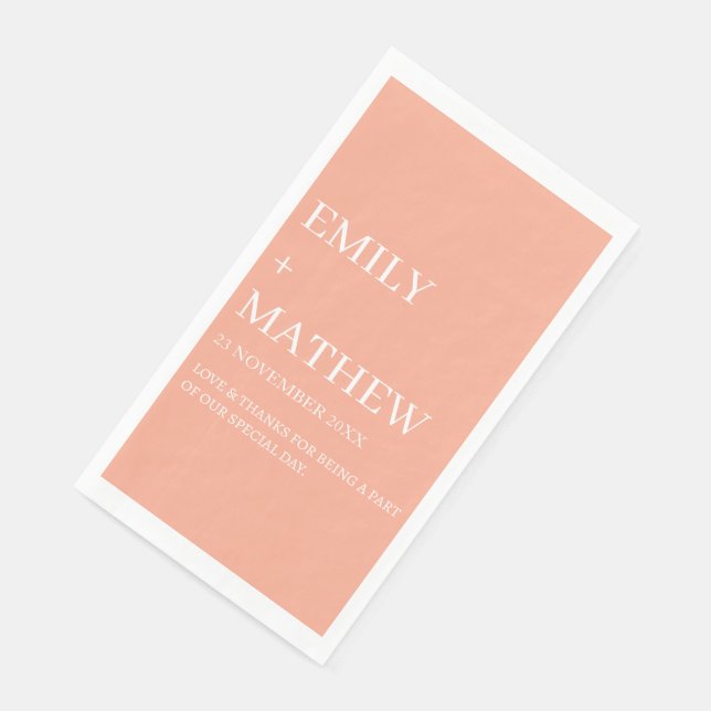 STYLISH MODERN CUSTOMIZED ELEGANT CLASSIC WEDDING  PAPER GUEST TOWELS (Corner)