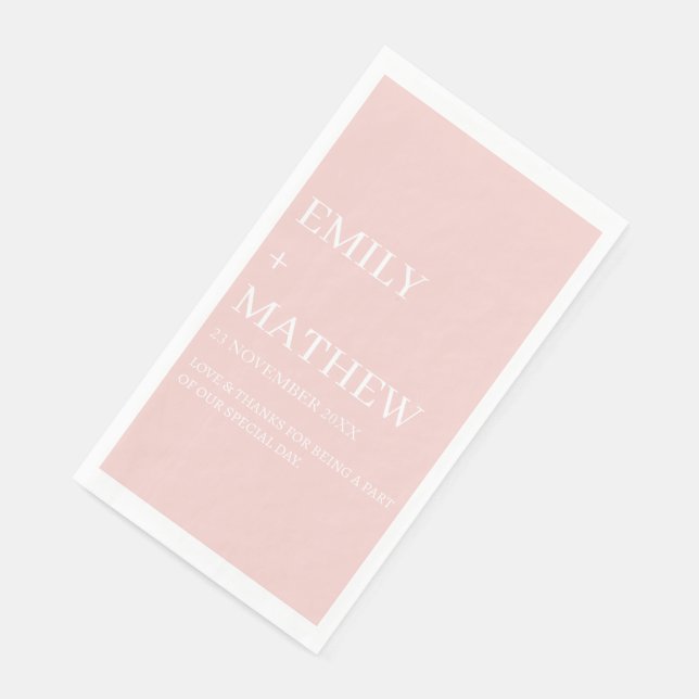 STYLISH MODERN CUSTOMIZED ELEGANT CLASSIC WEDDING  PAPER GUEST TOWELS (Corner)