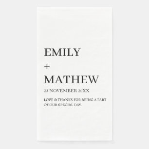 STYLISH MODERN CUSTOMIZED ELEGANT CLASSIC WEDDING  PAPER GUEST TOWELS