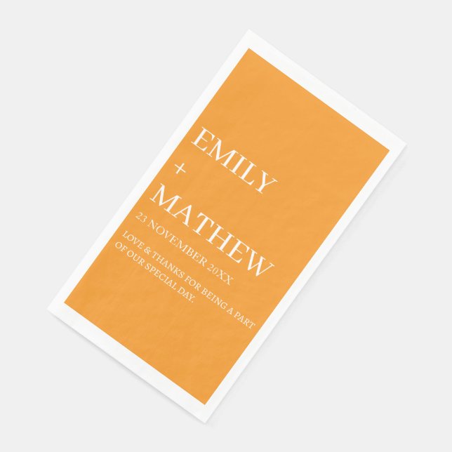 STYLISH MODERN CUSTOMIZED ELEGANT CLASSIC WEDDING  PAPER GUEST TOWELS (Corner)