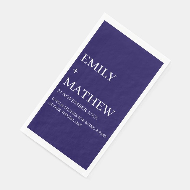 STYLISH MODERN CUSTOMIZED ELEGANT CLASSIC WEDDING  PAPER GUEST TOWELS (Corner)