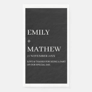 STYLISH MODERN CUSTOMIZED ELEGANT CLASSIC WEDDING PAPER GUEST TOWELS
