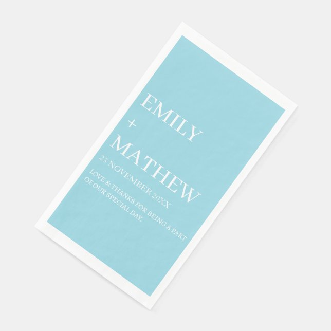 STYLISH MODERN CUSTOMIZED ELEGANT CLASSIC WEDDING  PAPER GUEST TOWELS (Corner)