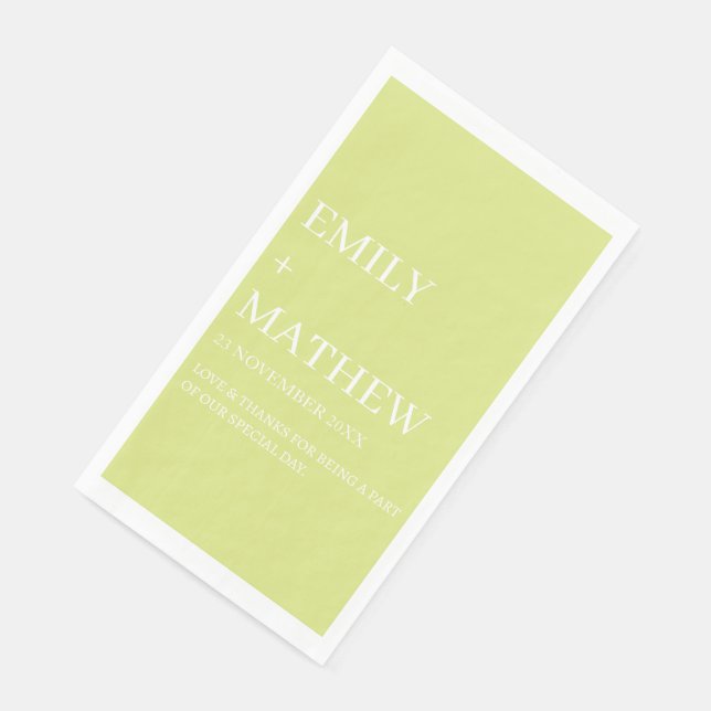 STYLISH MODERN CUSTOMIZED ELEGANT CLASSIC WEDDING  PAPER GUEST TOWELS (Corner)
