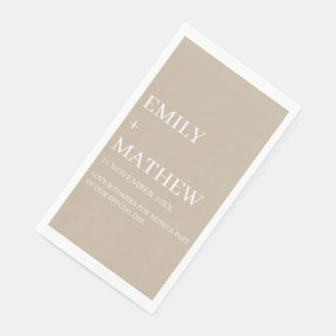 STYLISH MODERN CUSTOMIZED ELEGANT CLASSIC WEDDING PAPER GUEST TOWELS